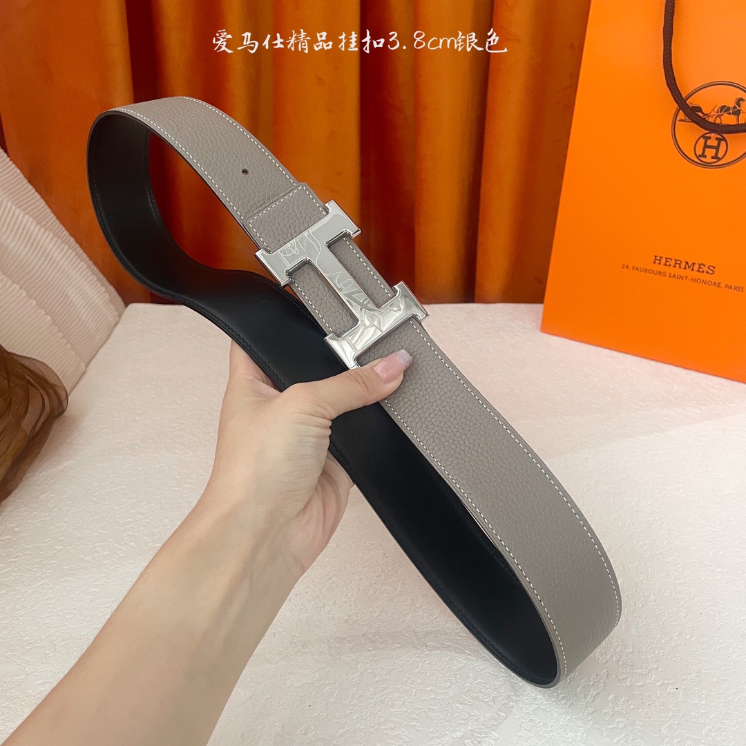  🆕Hermes㊣ 新款, 纯钢五金，原单精品小牛皮，搭配精品钢扣，宽3.0cm。