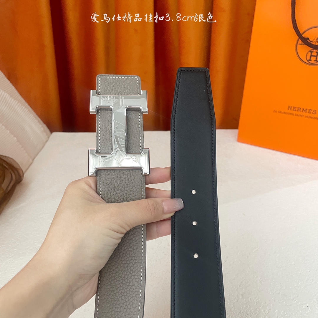  🆕Hermes㊣ 新款, 纯钢五金，原单精品小牛皮，搭配精品钢扣，宽3.0cm。