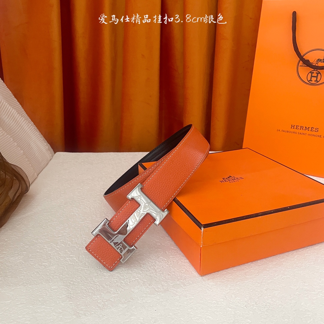  🆕Hermes㊣ 新款, 纯钢五金，原单精品小牛皮，搭配精品钢扣，宽3.0cm。