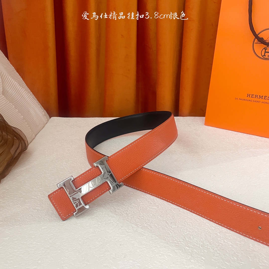  🆕Hermes㊣ 新款, 纯钢五金，原单精品小牛皮，搭配精品钢扣，宽3.0cm。