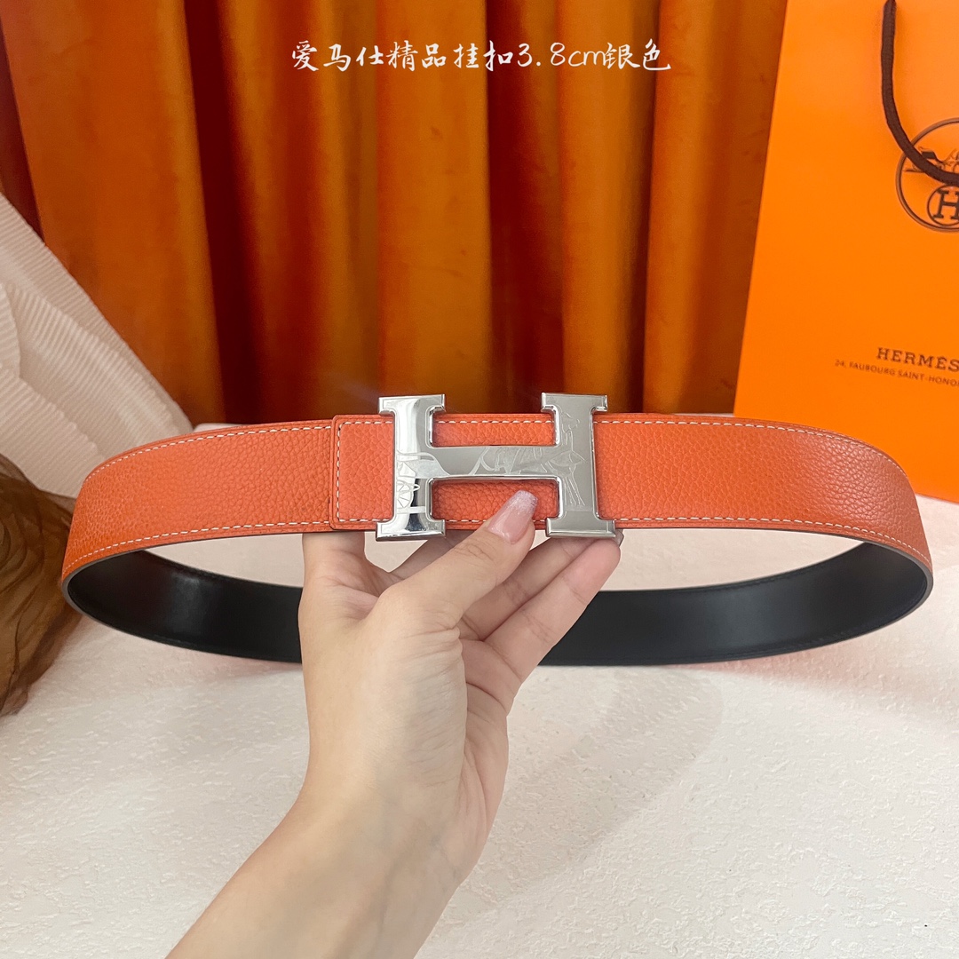  🆕Hermes㊣ 新款, 纯钢五金，原单精品小牛皮，搭配精品钢扣，宽3.0cm。