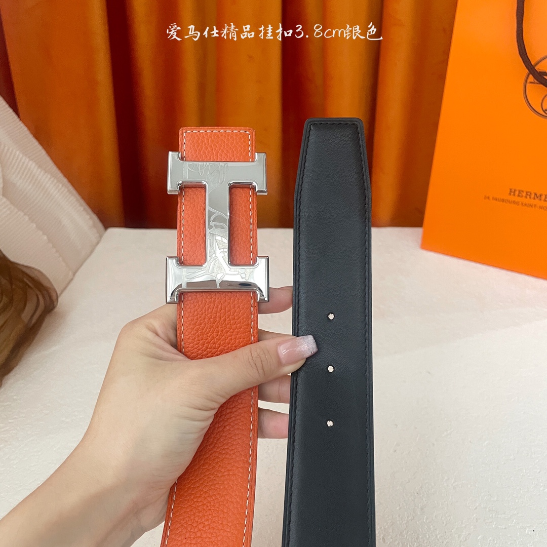  🆕Hermes㊣ 新款, 纯钢五金，原单精品小牛皮，搭配精品钢扣，宽3.0cm。