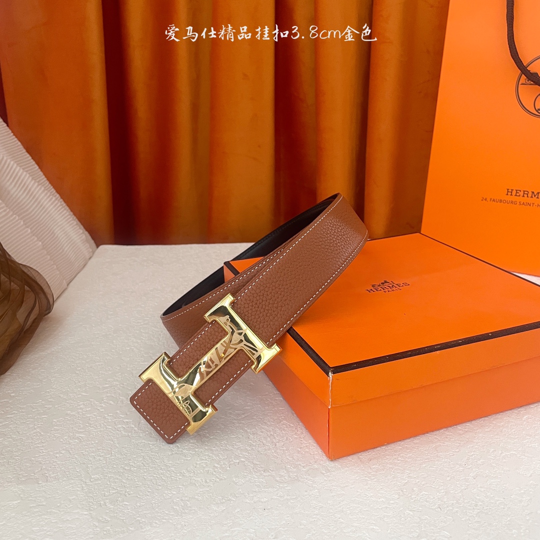  🆕Hermes㊣ 新款, 纯钢五金，原单精品小牛皮，搭配精品钢扣，宽3.0cm。