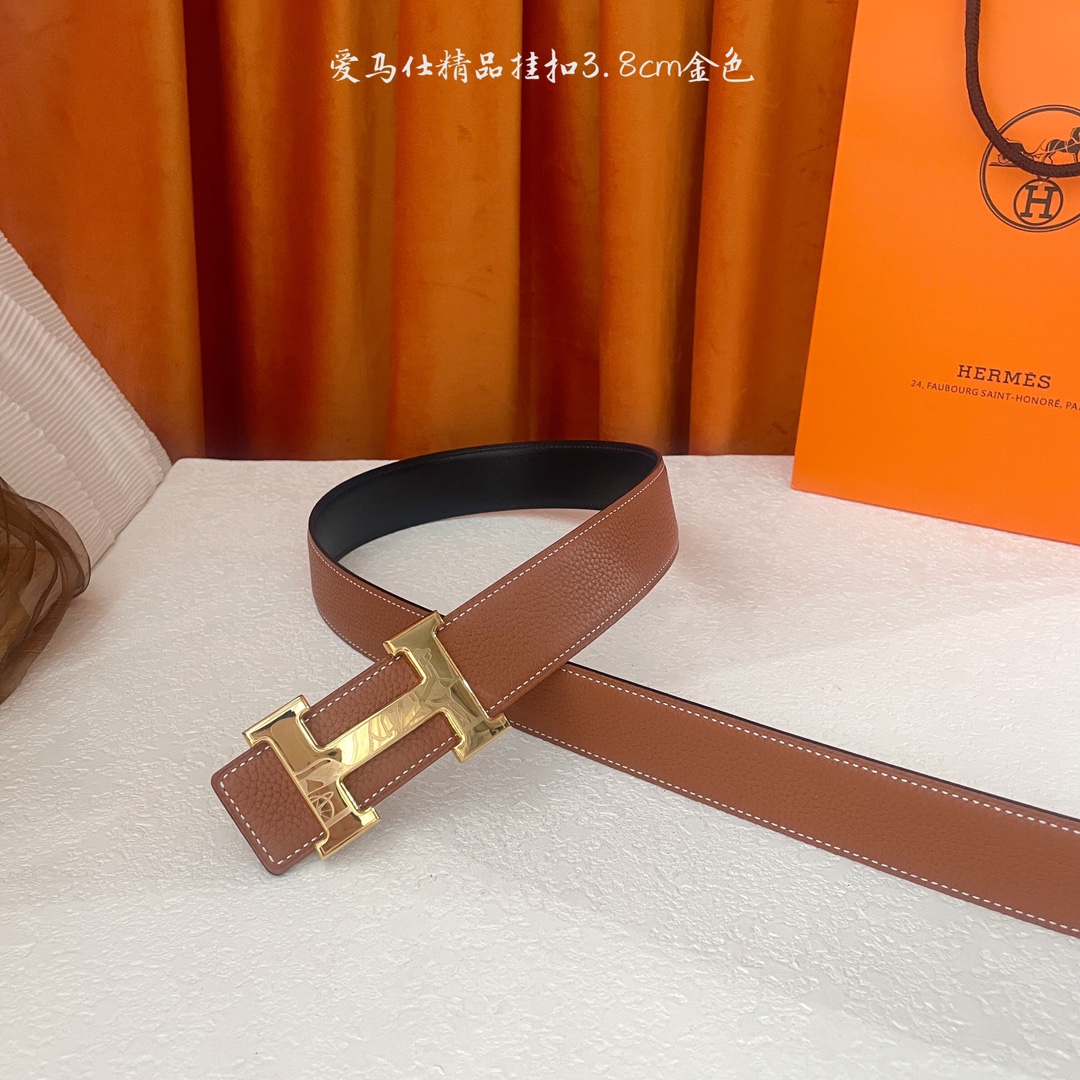  🆕Hermes㊣ 新款, 纯钢五金，原单精品小牛皮，搭配精品钢扣，宽3.0cm。