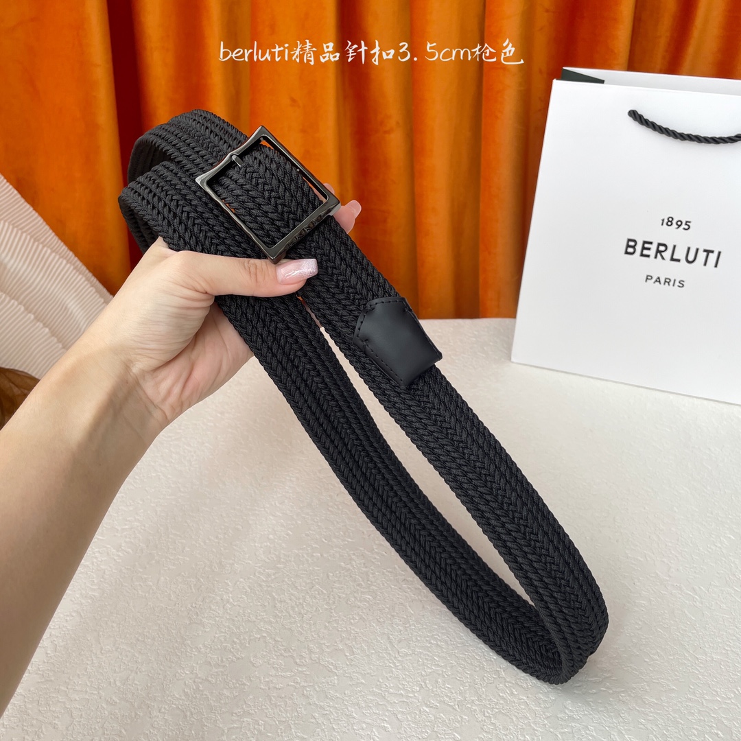 🅿️210 伯尔鲁帝 〖  Berluti  〗:采用意大利进口编织弹性织物与小牛皮制作，搭配专柜奢华精品表面锤制工艺钢制双边针扣，专柜验货无鸭梨的奢华品质！