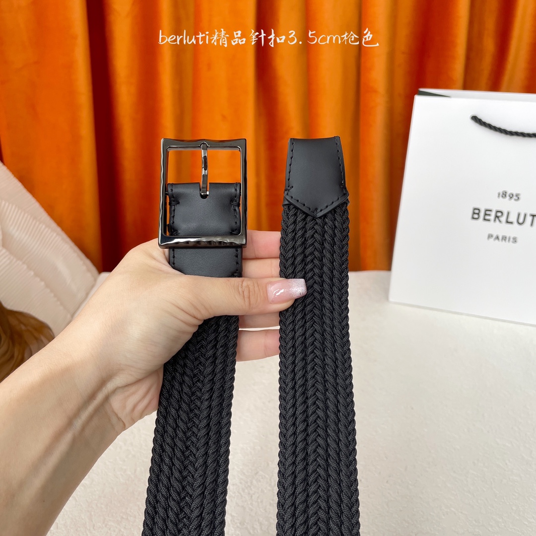 🅿️210 伯尔鲁帝 〖  Berluti  〗:采用意大利进口编织弹性织物与小牛皮制作，搭配专柜奢华精品表面锤制工艺钢制双边针扣，专柜验货无鸭梨的奢华品质！