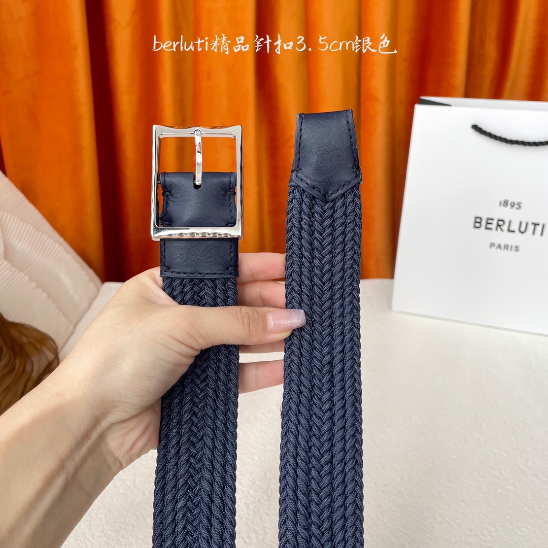 🅿️210 伯尔鲁帝 〖  Berluti  〗:采用意大利进口编织弹性织物与小牛皮制作，搭配专柜奢华精品表面锤制工艺钢制双边针扣，专柜验货无鸭梨的奢华品质！