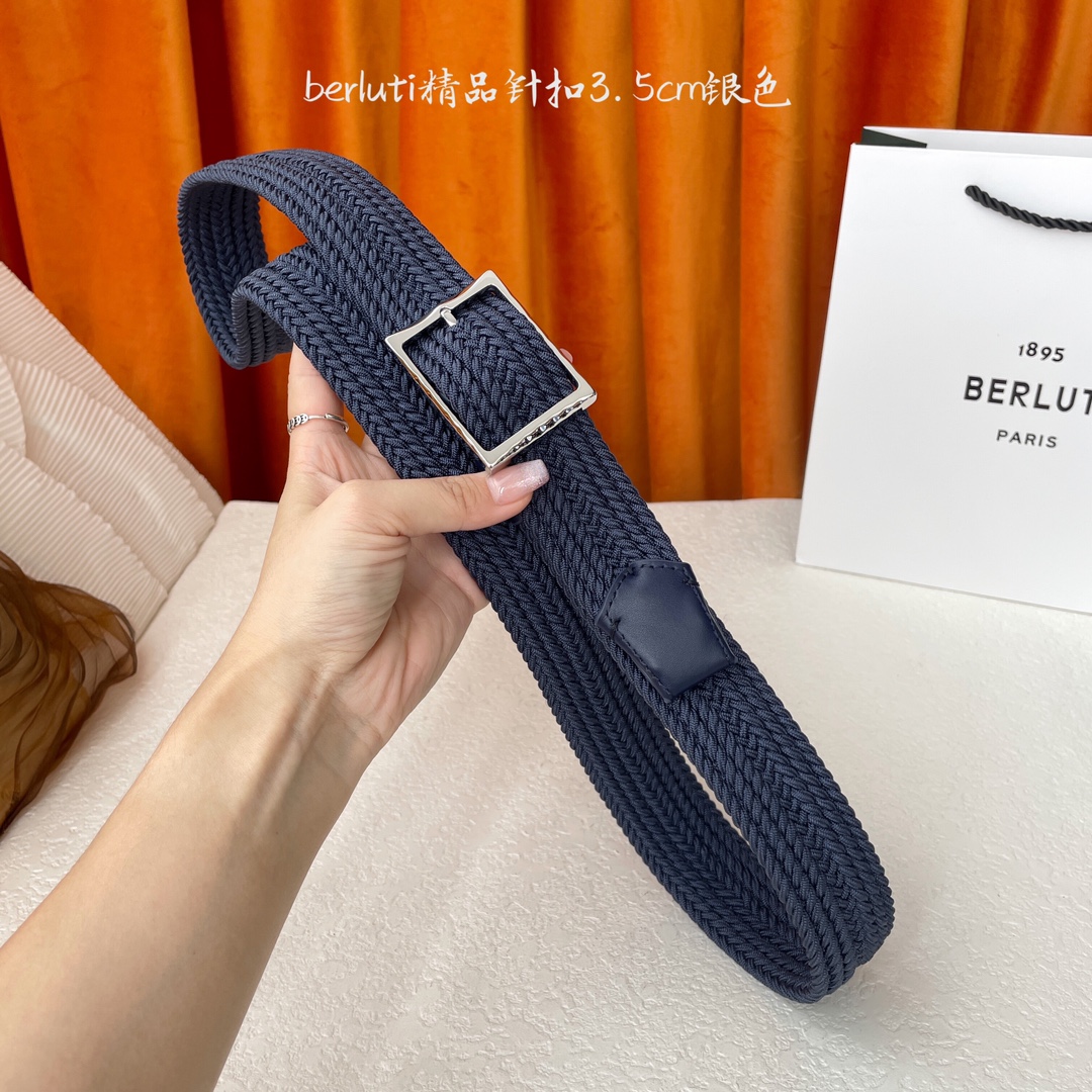 🅿️210 伯尔鲁帝 〖  Berluti  〗:采用意大利进口编织弹性织物与小牛皮制作，搭配专柜奢华精品表面锤制工艺钢制双边针扣，专柜验货无鸭梨的奢华品质！