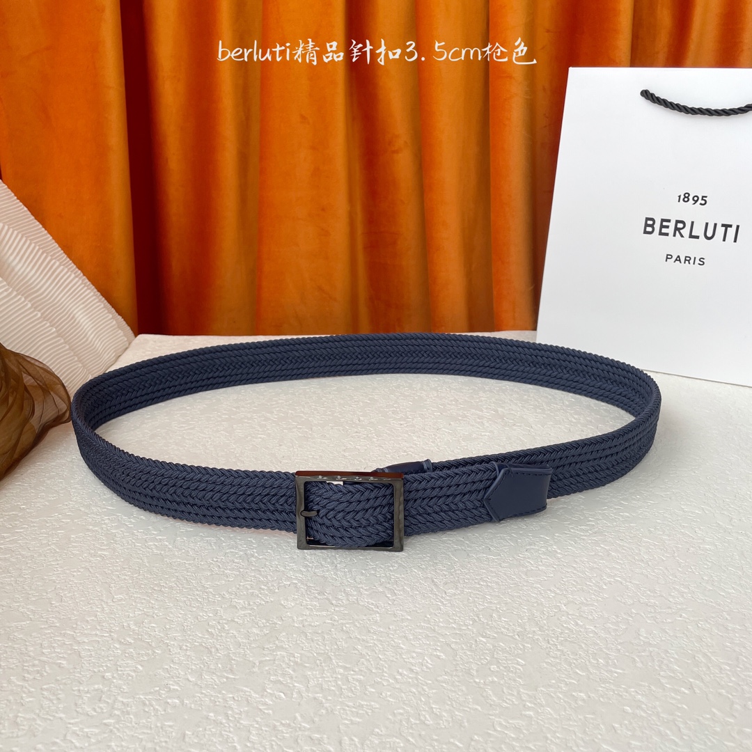 🅿️210 伯尔鲁帝 〖  Berluti  〗:采用意大利进口编织弹性织物与小牛皮制作，搭配专柜奢华精品表面锤制工艺钢制双边针扣，专柜验货无鸭梨的奢华品质！