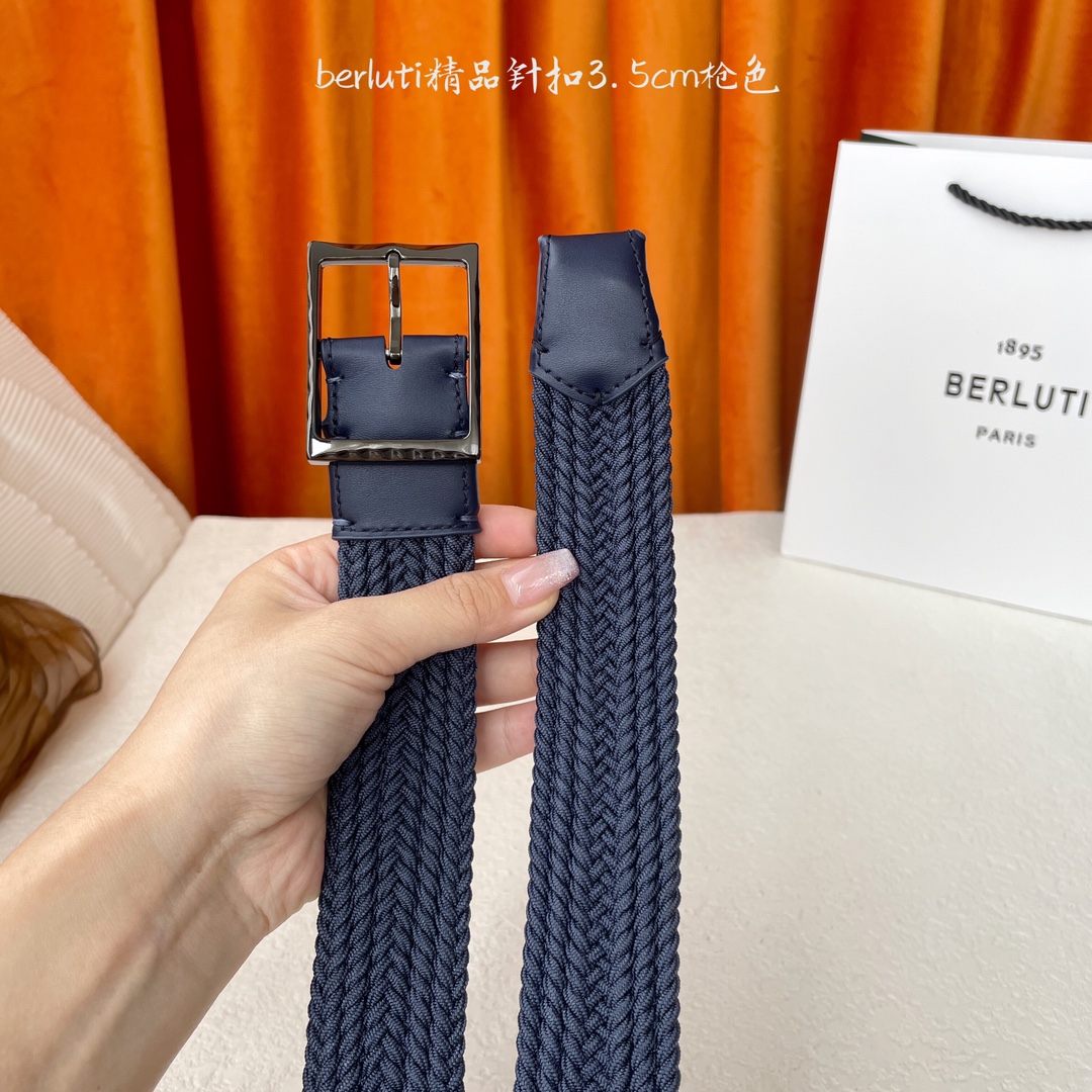 🅿️210 伯尔鲁帝 〖  Berluti  〗:采用意大利进口编织弹性织物与小牛皮制作，搭配专柜奢华精品表面锤制工艺钢制双边针扣，专柜验货无鸭梨的奢华品质！