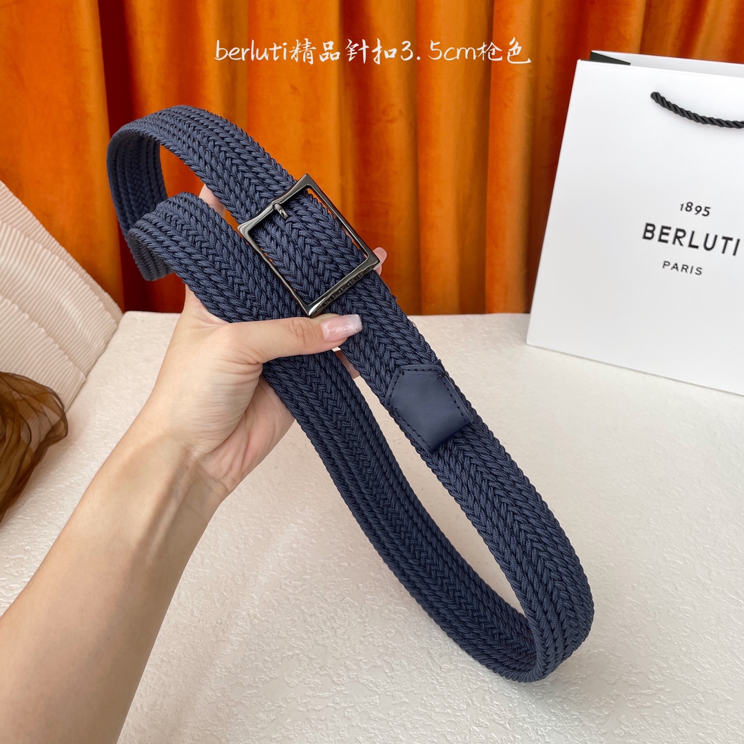 🅿️210 伯尔鲁帝 〖  Berluti  〗:采用意大利进口编织弹性织物与小牛皮制作，搭配专柜奢华精品表面锤制工艺钢制双边针扣，专柜验货无鸭梨的奢华品质！