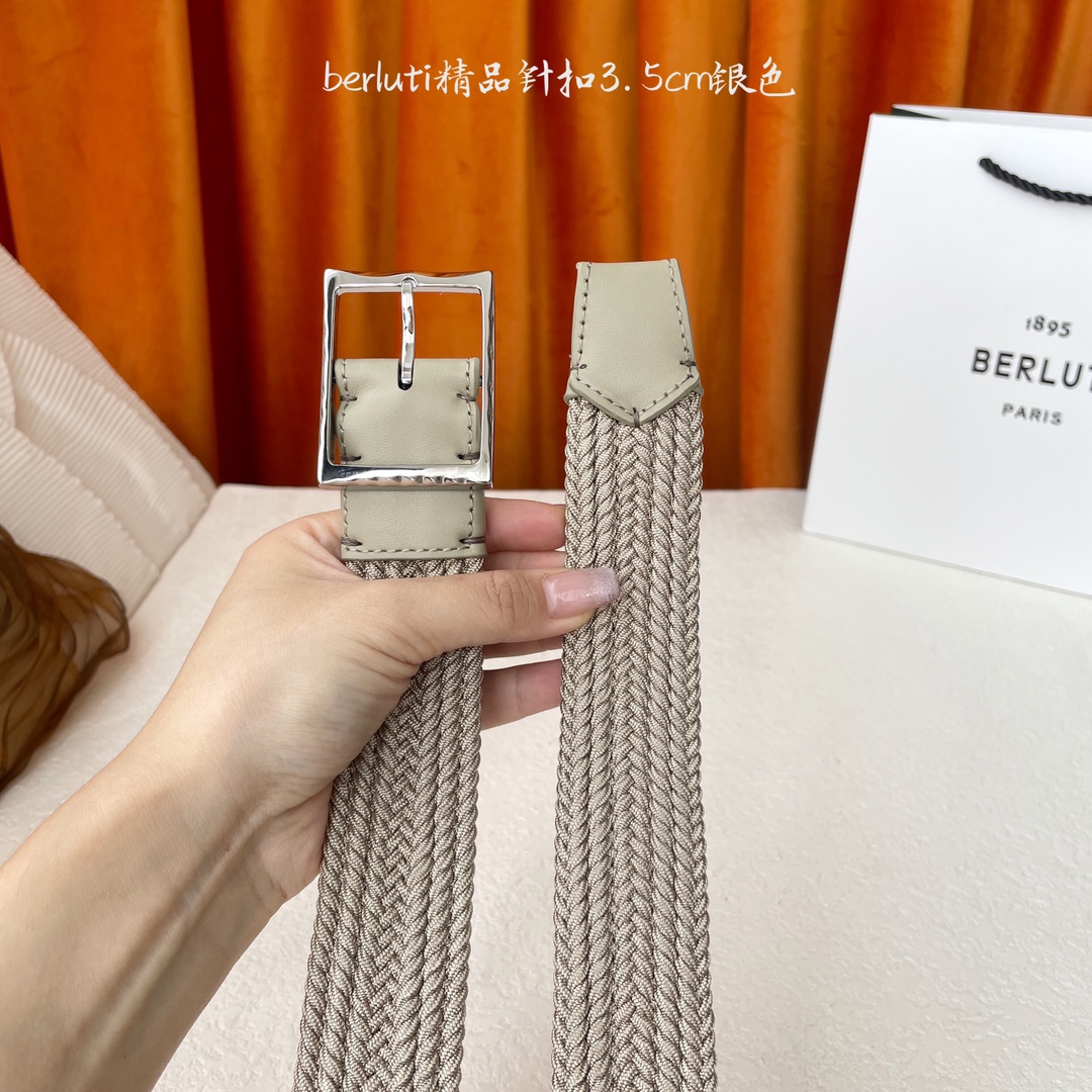 🅿️210 伯尔鲁帝 〖  Berluti  〗:采用意大利进口编织弹性织物与小牛皮制作，搭配专柜奢华精品表面锤制工艺钢制双边针扣，专柜验货无鸭梨的奢华品质！