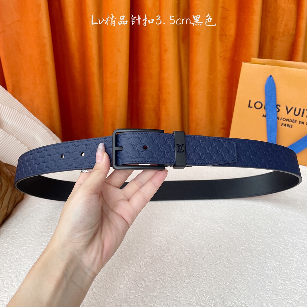 LOUIS VUITTON驴牌 经典原单品质 压花面配原版平纹底 3.5cm