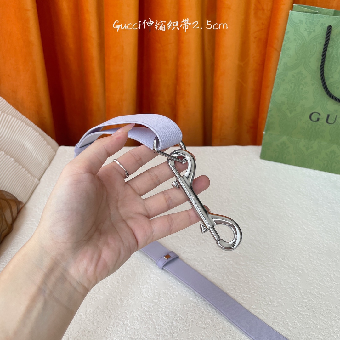   Gucci 新款织带 可调节可伸缩 精品五金 宽2.5Cm  潮流大方 时尚百搭 码数：S M L