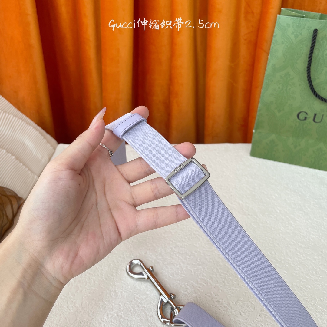   Gucci 新款织带 可调节可伸缩 精品五金 宽2.5Cm  潮流大方 时尚百搭 码数：S M L