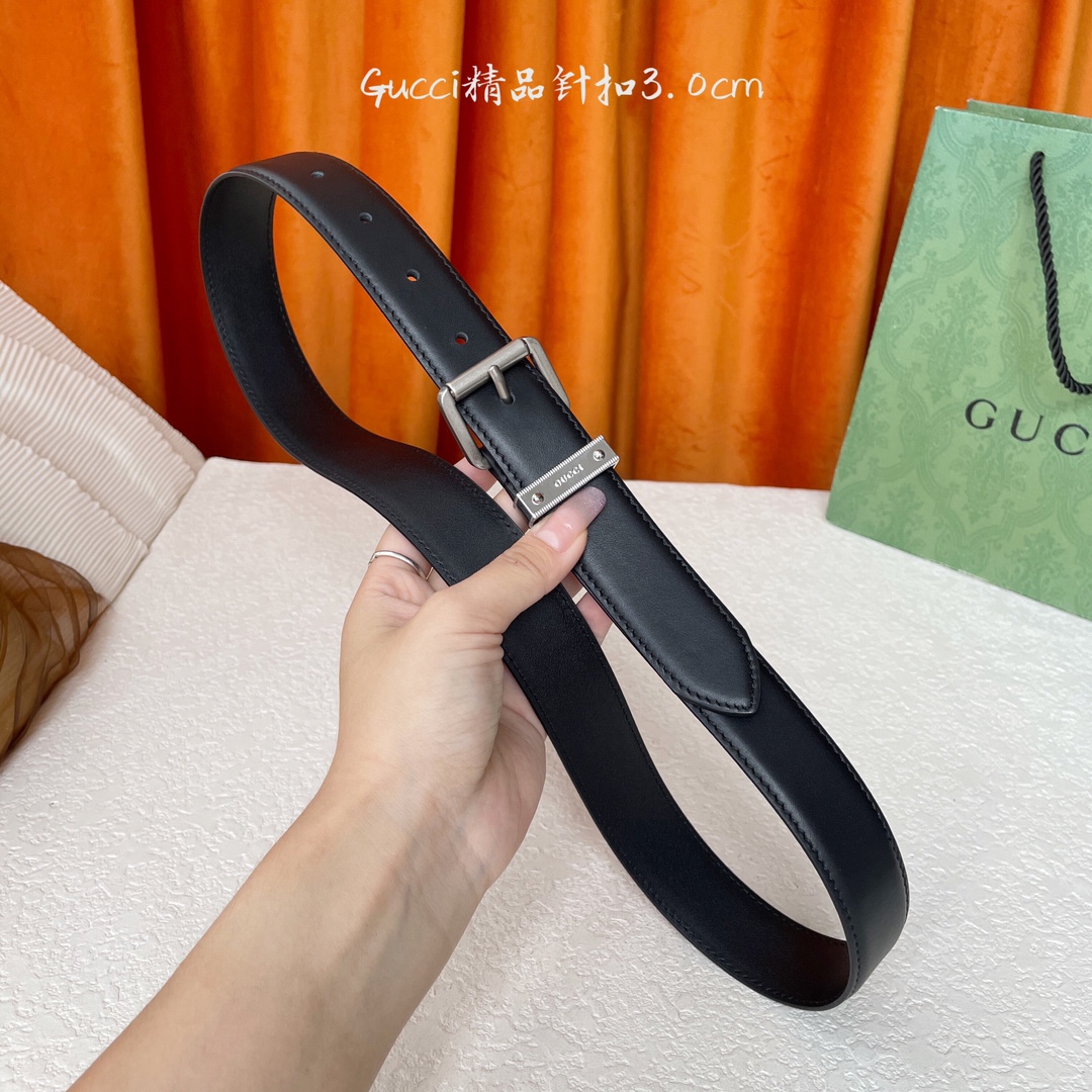   Gucci 新款针扣 搭配原版皮底 品牌logo戒指 宽3.0Cm  经典永不过时款 潮流大方 时尚
