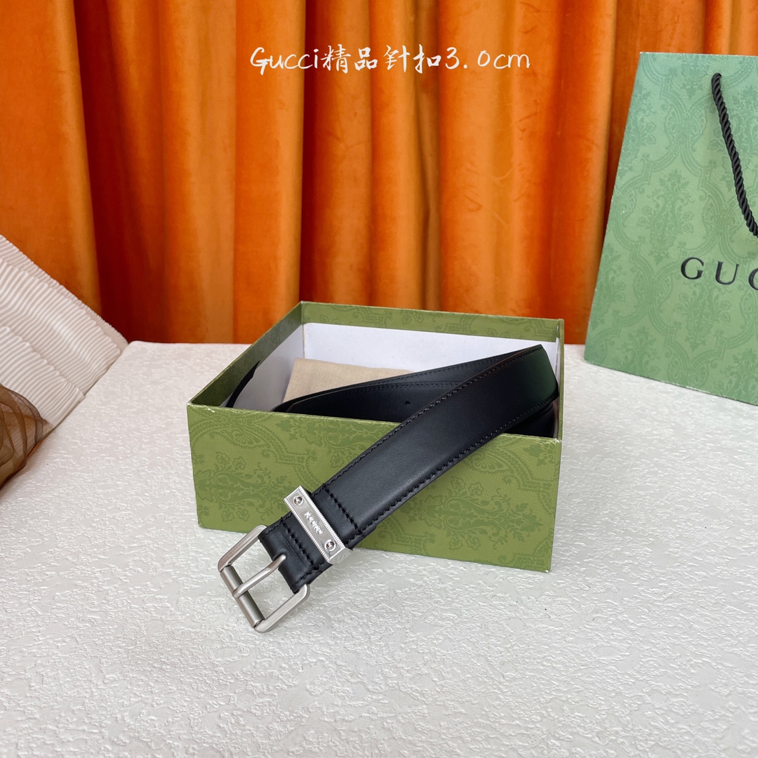   Gucci 新款针扣 搭配原版皮底 品牌logo戒指 宽3.0Cm  经典永不过时款 潮流大方 时尚