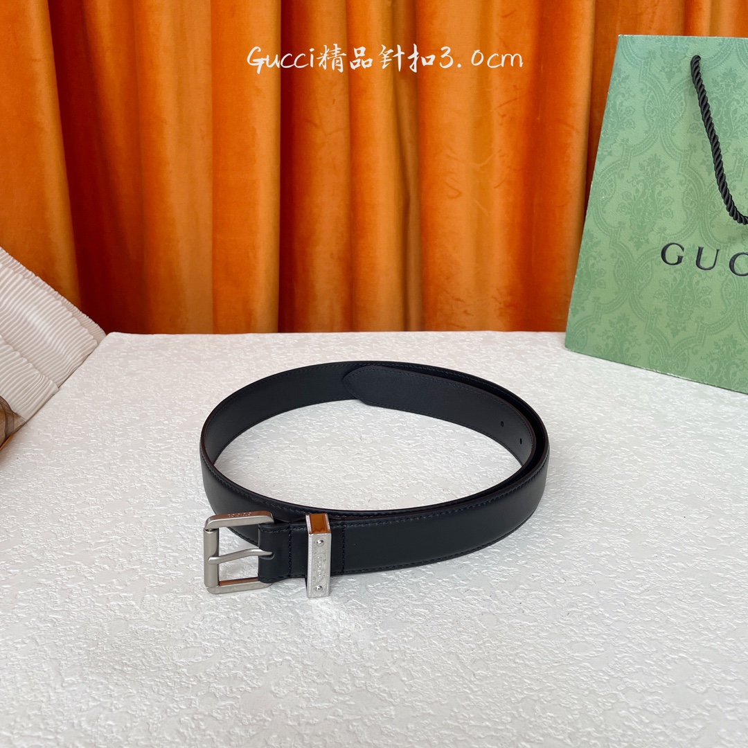   Gucci 新款针扣 搭配原版皮底 品牌logo戒指 宽3.0Cm  经典永不过时款 潮流大方 时尚