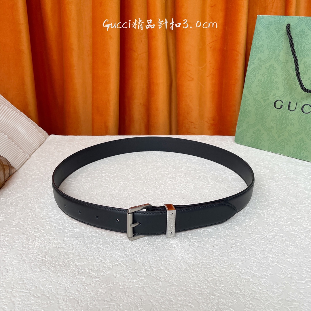   Gucci 新款针扣 搭配原版皮底 品牌logo戒指 宽3.0Cm  经典永不过时款 潮流大方 时尚