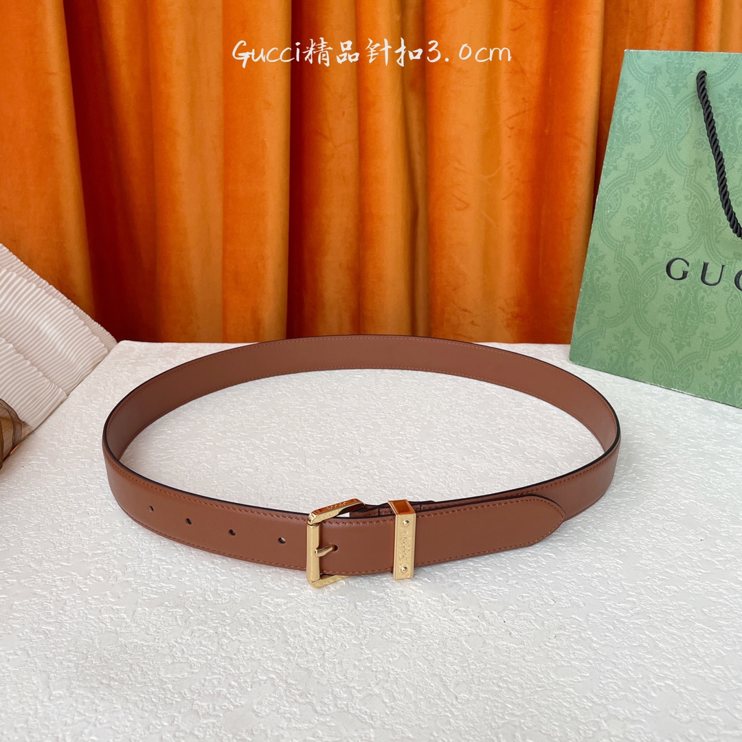   Gucci 新款针扣 搭配原版皮底 品牌logo戒指 宽3.0Cm  经典永不过时款 潮流大方 时尚