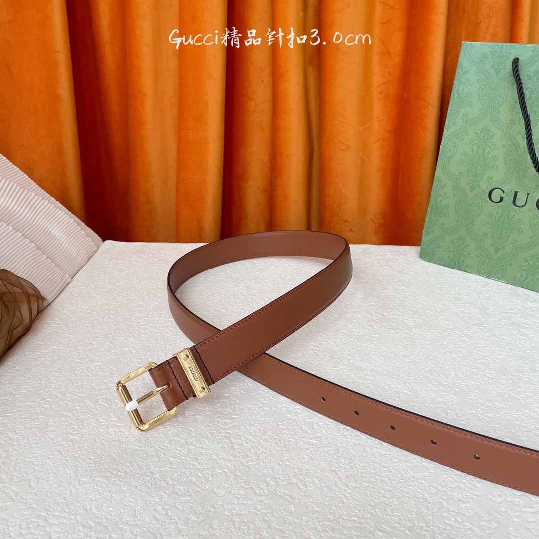   Gucci 新款针扣 搭配原版皮底 品牌logo戒指 宽3.0Cm  经典永不过时款 潮流大方 时尚