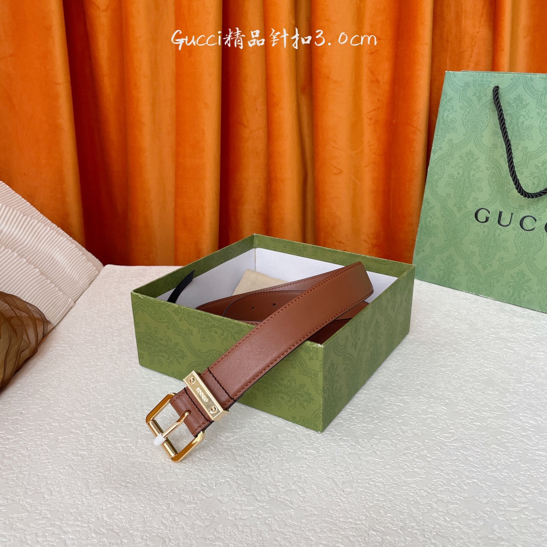   Gucci 新款针扣 搭配原版皮底 品牌logo戒指 宽3.0Cm  经典永不过时款 潮流大方 时尚