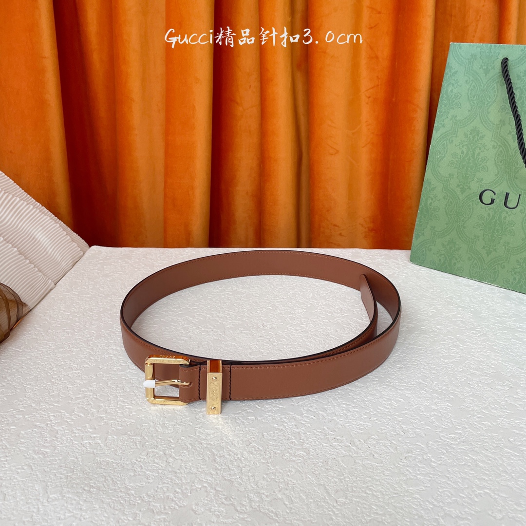   Gucci 新款针扣 搭配原版皮底 品牌logo戒指 宽3.0Cm  经典永不过时款 潮流大方 时尚