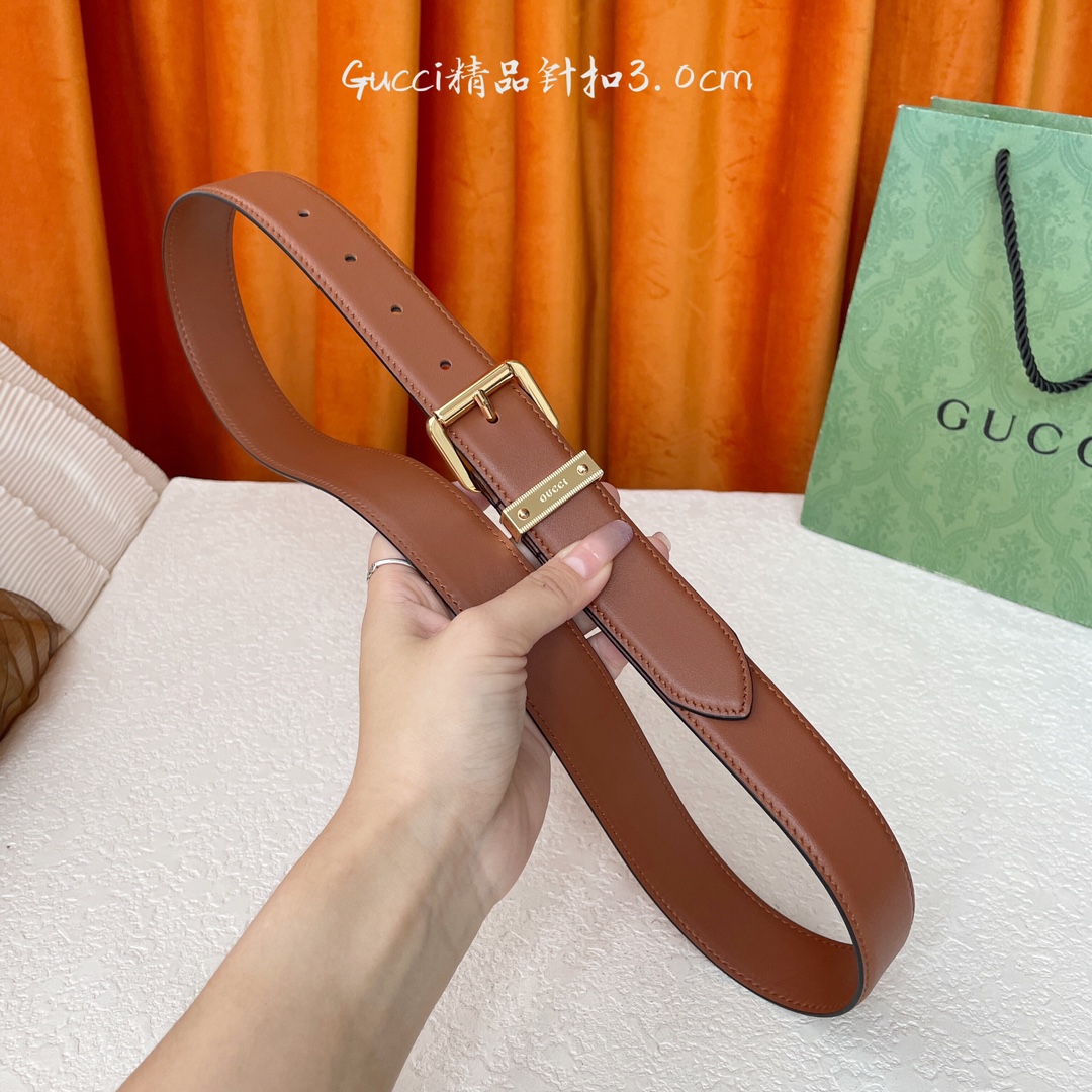   Gucci 新款针扣 搭配原版皮底 品牌logo戒指 宽3.0Cm  经典永不过时款 潮流大方 时尚