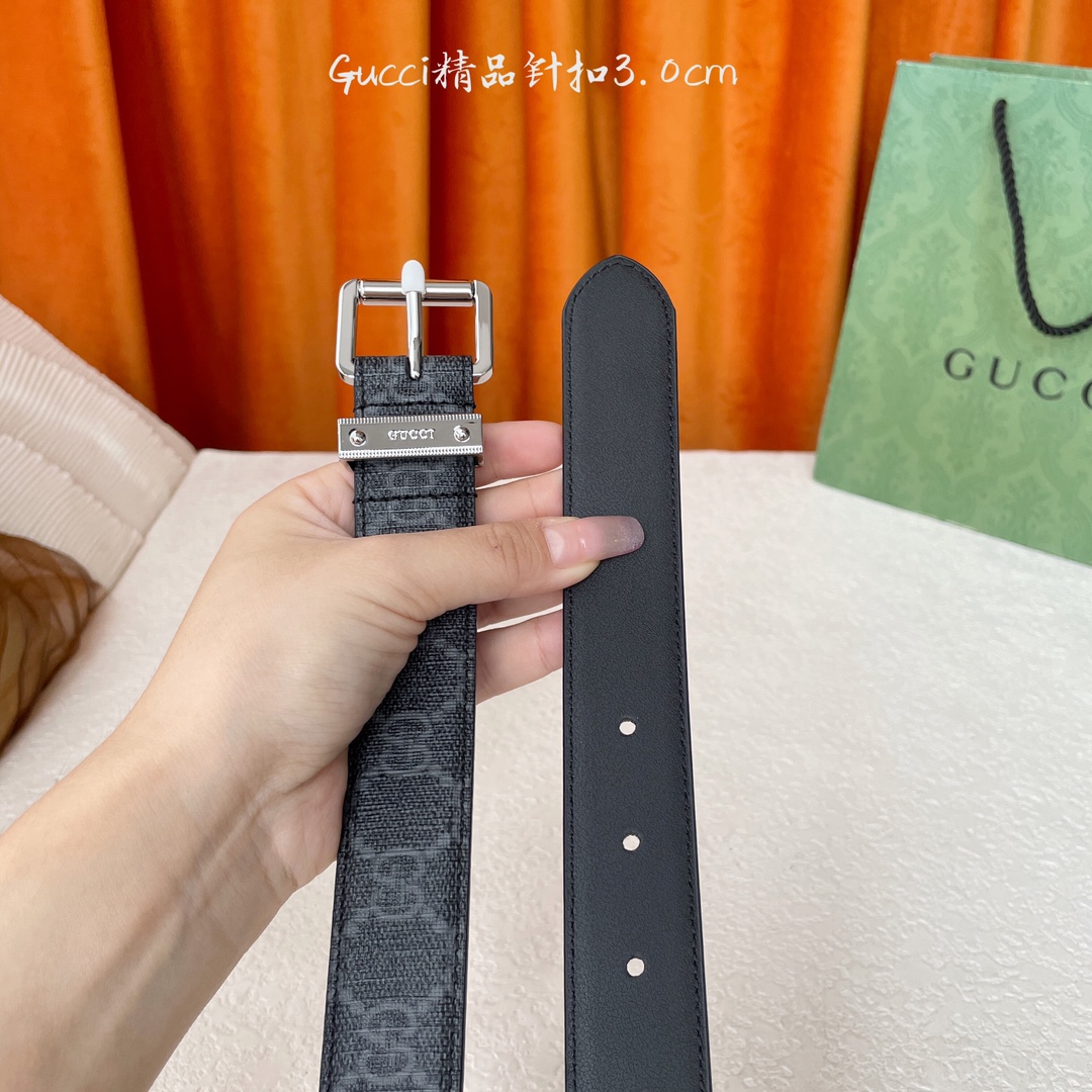   Gucci 新款针扣 搭配原版皮底 品牌logo戒指 宽3.0Cm  经典永不过时款 潮流大方 时尚