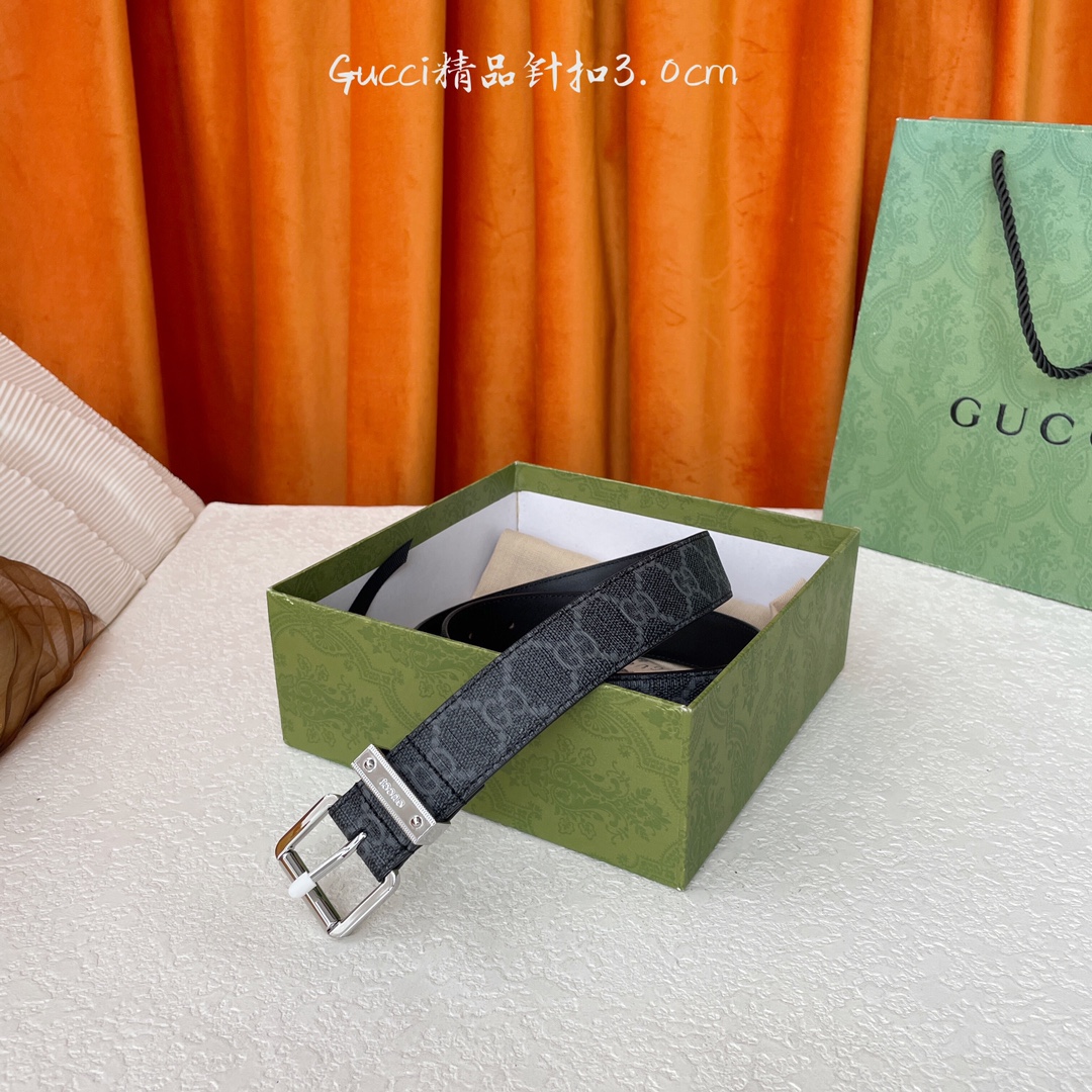   Gucci 新款针扣 搭配原版皮底 品牌logo戒指 宽3.0Cm  经典永不过时款 潮流大方 时尚
