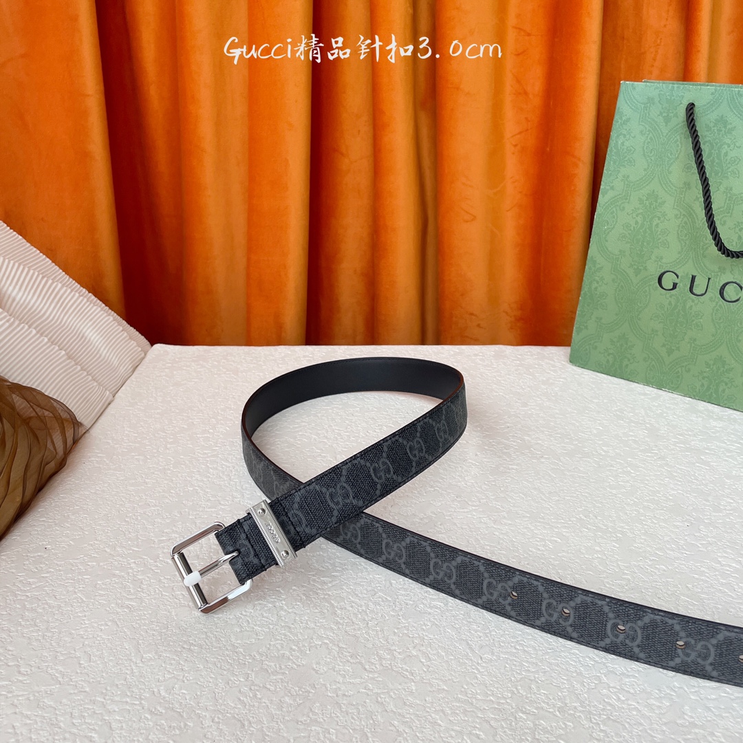   Gucci 新款针扣 搭配原版皮底 品牌logo戒指 宽3.0Cm  经典永不过时款 潮流大方 时尚
