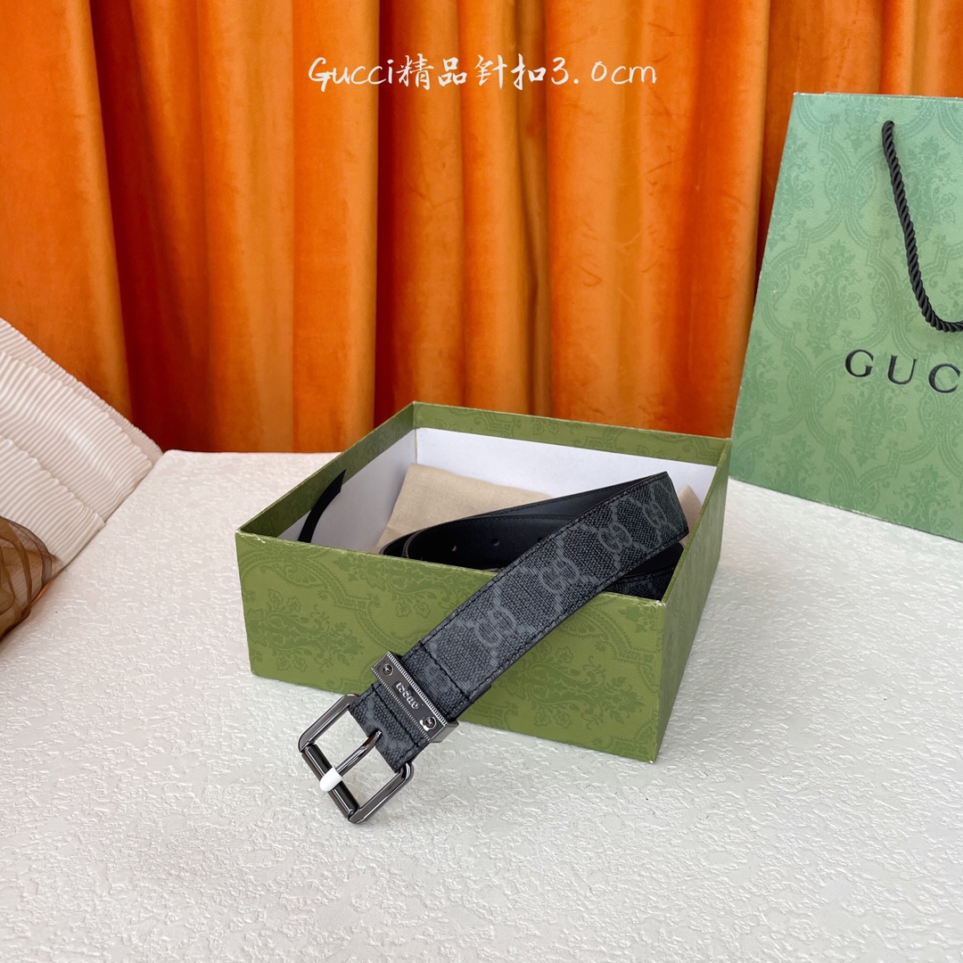   Gucci 新款针扣 搭配原版皮底 品牌logo戒指 宽3.0Cm  经典永不过时款 潮流大方 时尚