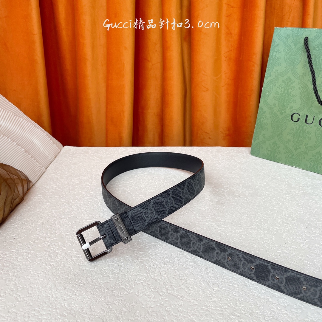   Gucci 新款针扣 搭配原版皮底 品牌logo戒指 宽3.0Cm  经典永不过时款 潮流大方 时尚