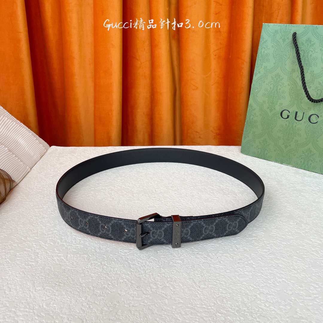   Gucci 新款针扣 搭配原版皮底 品牌logo戒指 宽3.0Cm  经典永不过时款 潮流大方 时尚