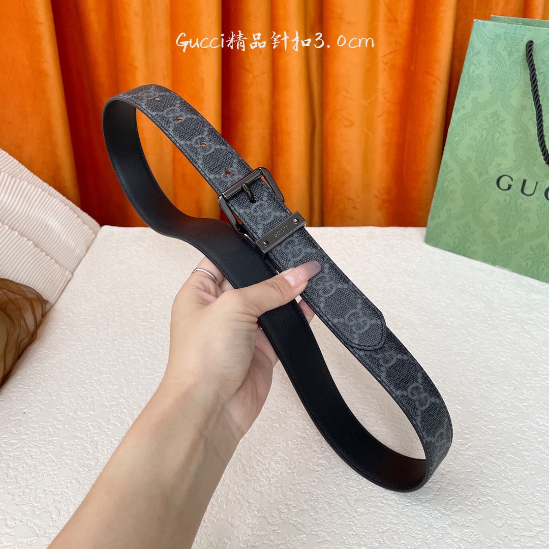   Gucci 新款针扣 搭配原版皮底 品牌logo戒指 宽3.0Cm  经典永不过时款 潮流大方 时尚