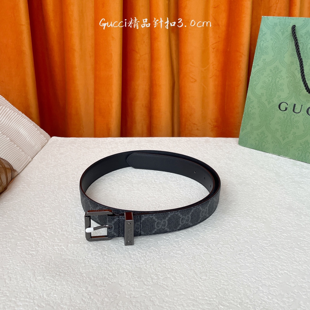   Gucci 新款针扣 搭配原版皮底 品牌logo戒指 宽3.0Cm  经典永不过时款 潮流大方 时尚