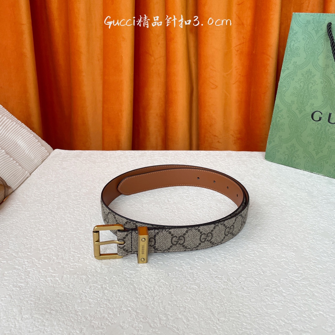   Gucci 新款针扣 搭配原版皮底 品牌logo戒指 宽3.0Cm  经典永不过时款 潮流大方 时尚