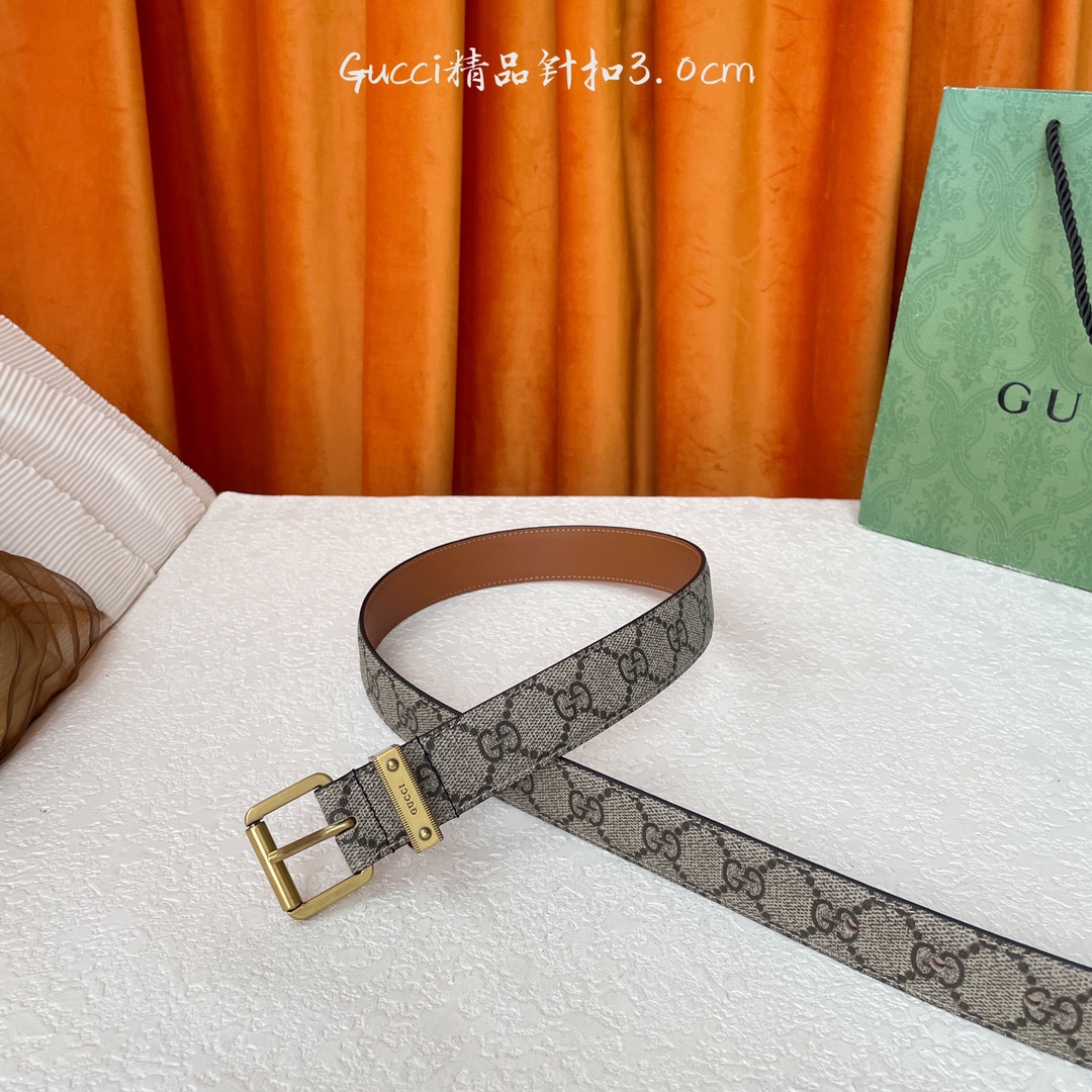   Gucci 新款针扣 搭配原版皮底 品牌logo戒指 宽3.0Cm  经典永不过时款 潮流大方 时尚