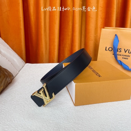 Louis Vuitton Reversible Leather Belt with Signature Buckle, 4.0 cm 1 Louis Vuitton Reversible Leather Belt with Signature Buckle, 4.0 cm