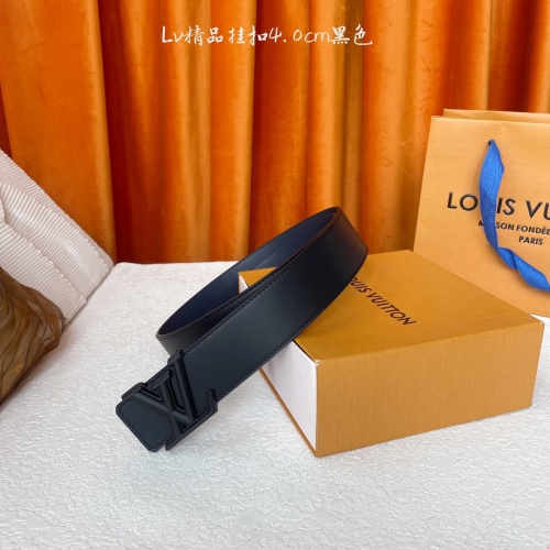 Louis Vuitton Reversible Belt Smooth Calf Leather 4.0 cm - Black/Blue 1 Louis Vuitton Reversible Belt Smooth Calf Leather 4.0 cm - Black/Blue