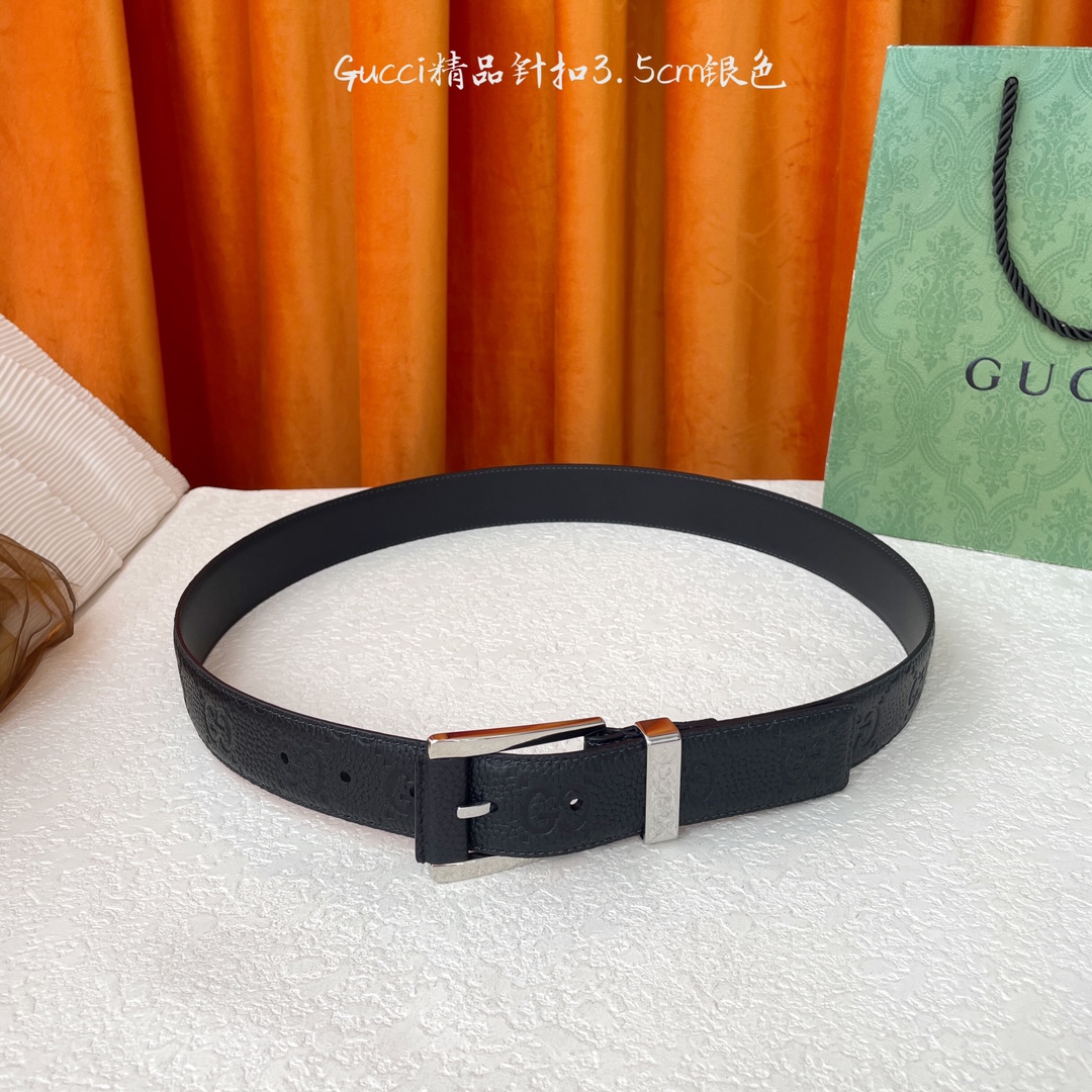   Gucci 新款针扣 搭配原版皮底 品牌logo戒指 宽3.5Cm  经典永不过时款 潮流大方 时尚