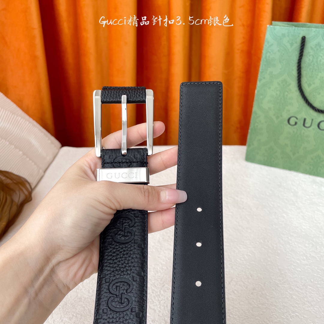   Gucci 新款针扣 搭配原版皮底 品牌logo戒指 宽3.5Cm  经典永不过时款 潮流大方 时尚