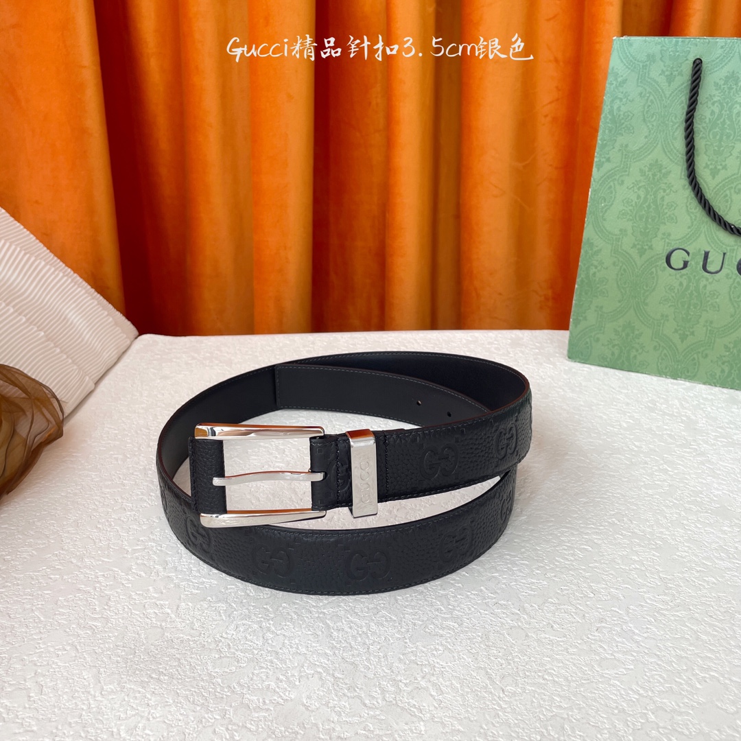   Gucci 新款针扣 搭配原版皮底 品牌logo戒指 宽3.5Cm  经典永不过时款 潮流大方 时尚