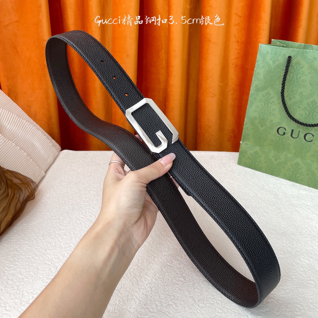 Gucci Reversible Leather Belt with Steel Buckle, 3.5cm Wide 7 i1756122267 1071 4