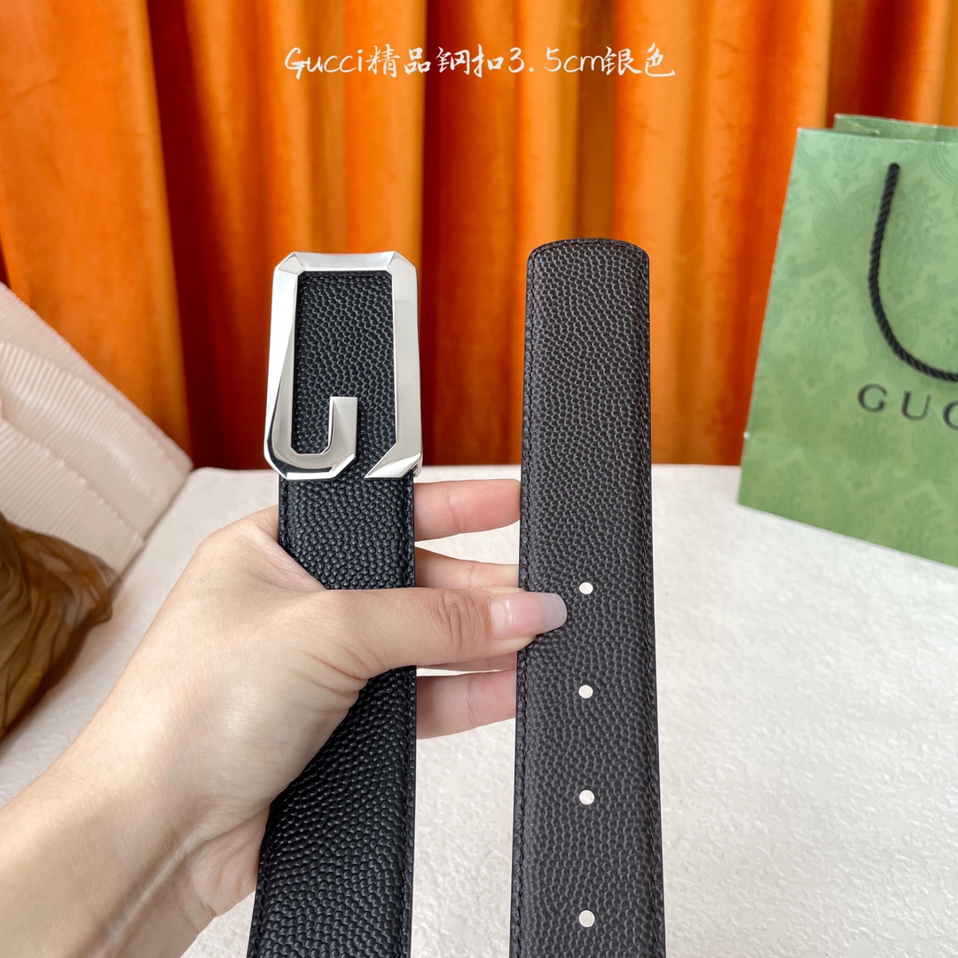 Gucci Reversible Leather Belt with Steel Buckle, 3.5cm Wide 5 i1756122267 6676 3