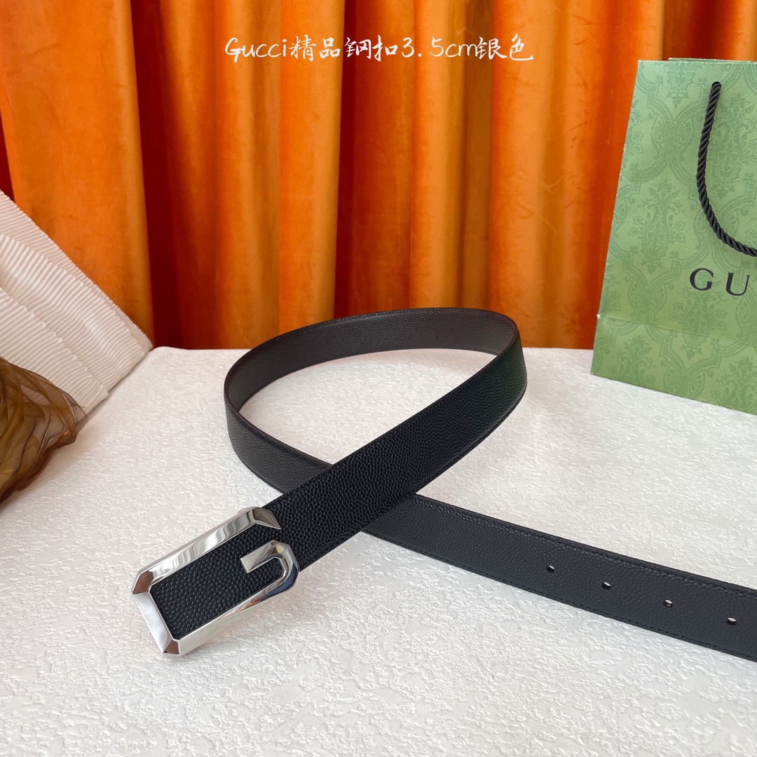 Gucci Reversible Leather Belt with Steel Buckle, 3.5cm Wide 4 i1756122267 8909 0