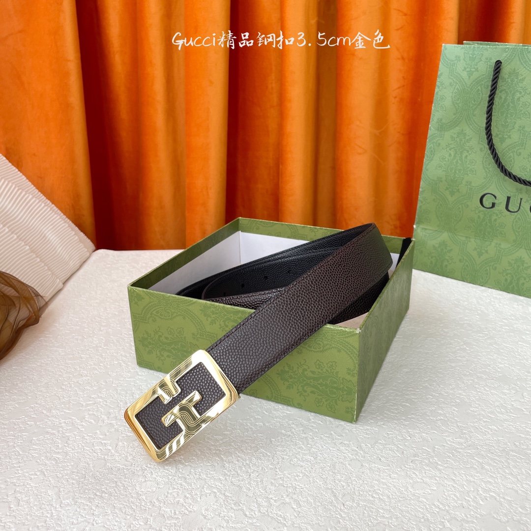 Gucci Reversible Leather Belt with Gold-Tone Buckle, 3.5cm Width 14 i1756122413 7527 1