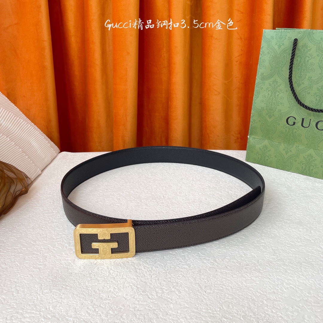 Gucci Reversible Leather Belt with Gold-Tone Buckle, 3.5cm Width 15 i1756122413 8167 2