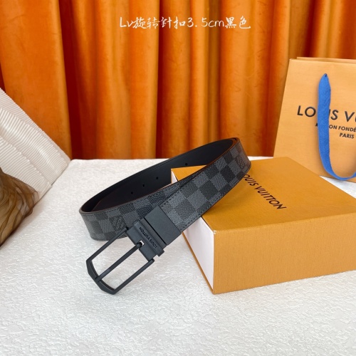 Louis Vuitton Damier Graphite Belt with Rotating Buckle, 3.5 cm 1 Louis Vuitton Damier Graphite Belt with Rotating Buckle, 3.5 cm