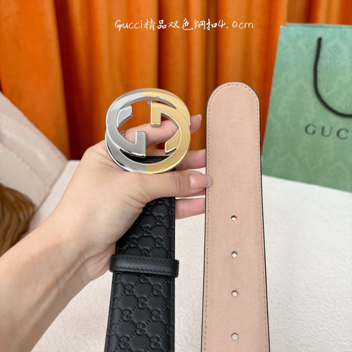Gucci 经典款进口原厂压花面 搭配树膏沙底 精品钢扣 宽4.0 Cm 经典永不过时款 潮流大方 时尚